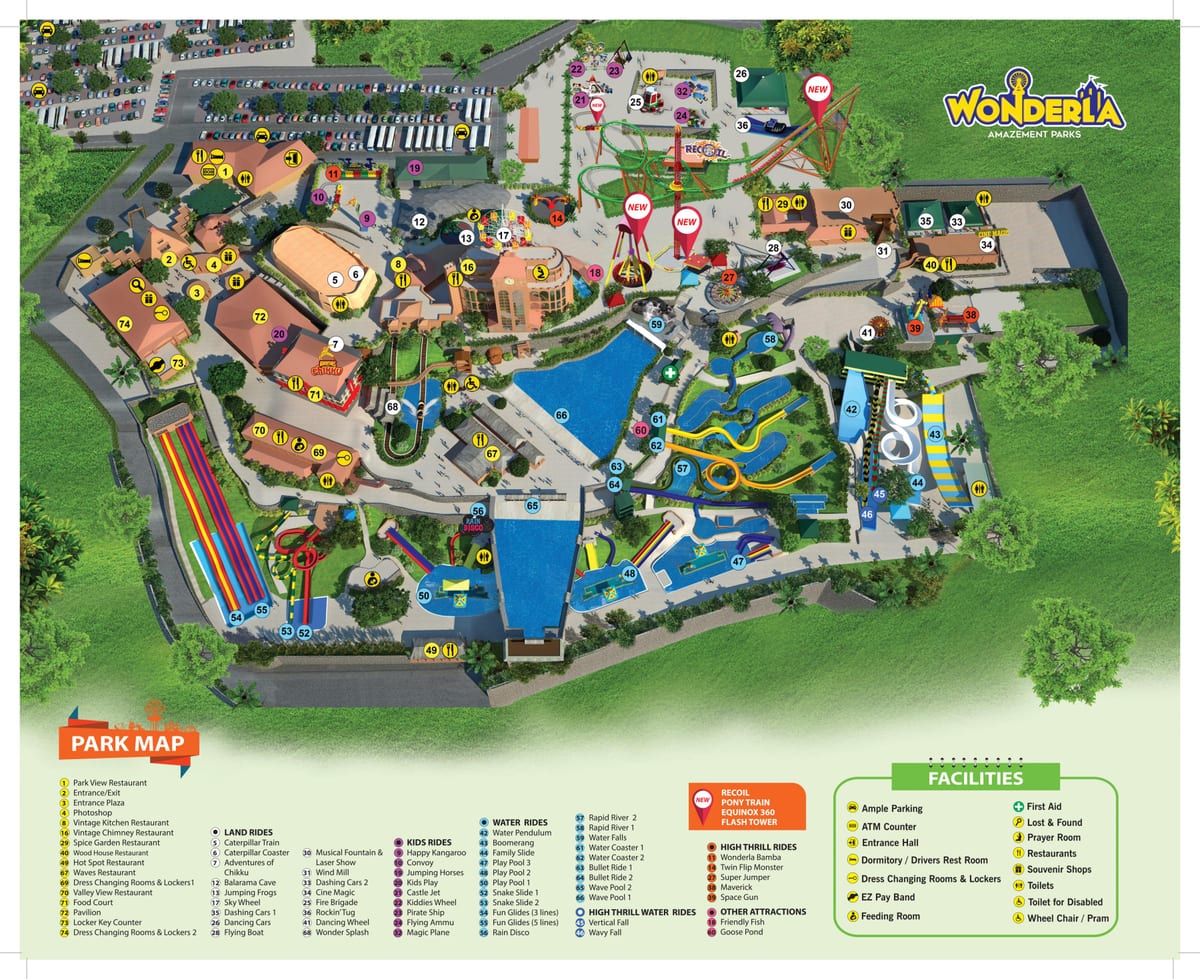Wonderla Бангалор карте